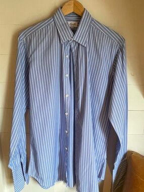 Hamilton Blue and White Striped Dress Shirt